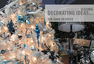 Seasonal decorating ideas for home or office, home decor, lighting, artificial plants and trees.Special orders available.